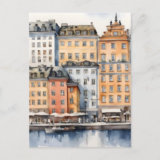 Stockholm Aquarellkunst Postkarte (Vorderseite)