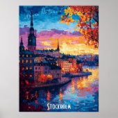 Stockholm City Skyline Poster - Schwedische Stadtk (Vorne)