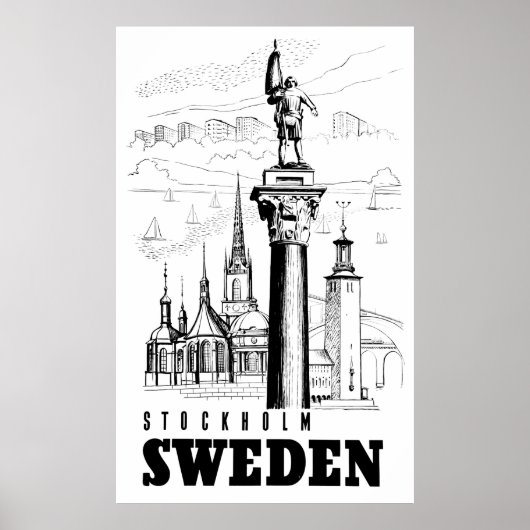 Stockholm, die Hauptstadt Schweden Poster (Vorne)