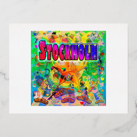 Stockholm Epoch Hour Postcard Folien Feiertagspostkarte (Vorderseite)