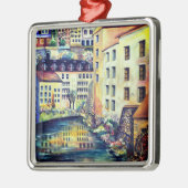 Stockholm Gamla Stan Alte Stadtmalerei Ornament Aus Metall (Links)