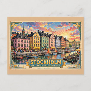 Stockholm Gamla Stan Reiseposter Postkarte
