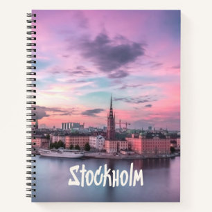 Stockholm Hauptstadt Schweden Night Skyline Notizblock