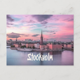 Stockholm Hauptstadt Schweden Night Skyline Postkarte