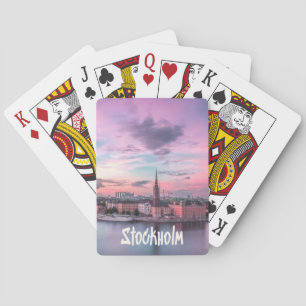 Stockholm Hauptstadt Schweden Night Skyline Spielkarten