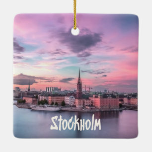 Stockholm Hauptstadt von Schweden Nacht Skyline Keramikornament