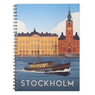Stockholm im Vintage-Stil Notizblock