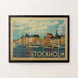 Stockholm Jigsaw Puzzle Schweden Vintag<br><div class="desc">Stockholm Schweden Design im Vintage Travel Stil mit einer schönen Küstenlage.</div>