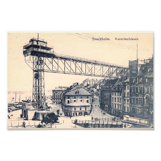 Stockholm, Katarinahissen Lift, 1919, Fotodruck (Vorne)