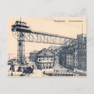 Stockholm, Katarinahissen Lift, 1919, Pos Postkarte
