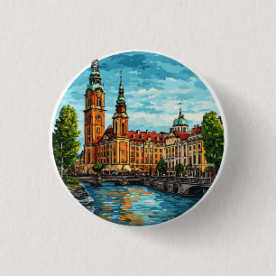 Stockholm Lebendige Stadtansicht Button