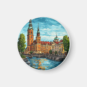 Stockholm Lebendige Stadtansicht Magnet