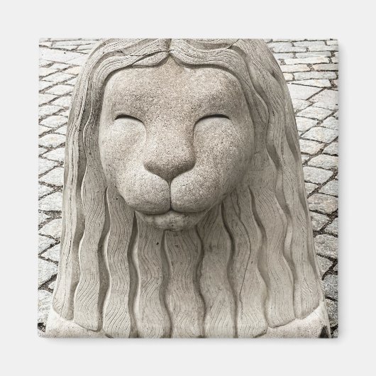Stockholm Lion Statue Schweden Fotografie Magnet (Vorne)