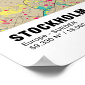 Stockholm Map Poster - Schweden - Farbenfrohe Kart (Ecke)