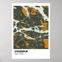 Stockholm Map Poster - Schweden Grüne Karte