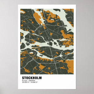Stockholm Map Poster - Schweden Grüne Karte