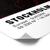 Stockholm Map Poster - Schweden Red Poster (Ecke)