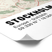 Stockholm Map Poster - Schweden Vintage Karte (Ecke)