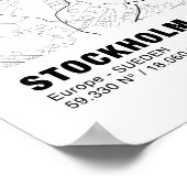 Stockholm Map Poster - Schweden Weißes Poster (Ecke)