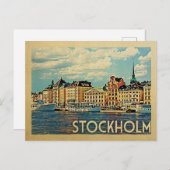 Stockholm Postcard Schweden Vintage Travel Postkarte (Vorne/Hinten)