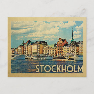 Stockholm Postcard Schweden Vintage Travel Postkarte
