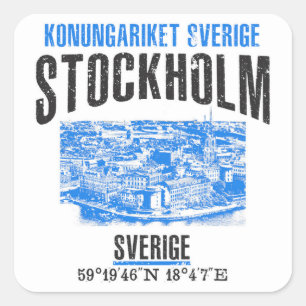 Stockholm Quadratischer Aufkleber