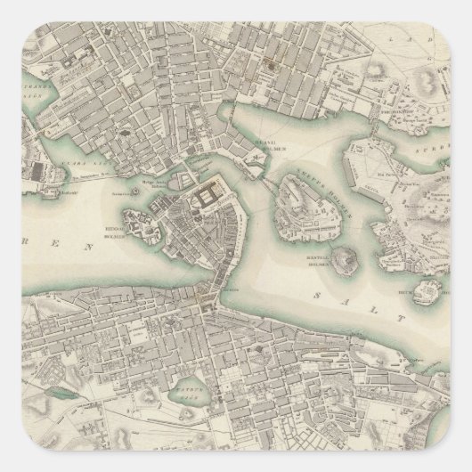 Stockholm Quadratischer Aufkleber (Vorderseite)