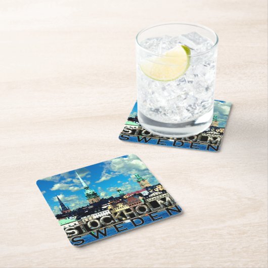 Stockholm Rechteckiger Pappuntersetzer (Vor Ort)