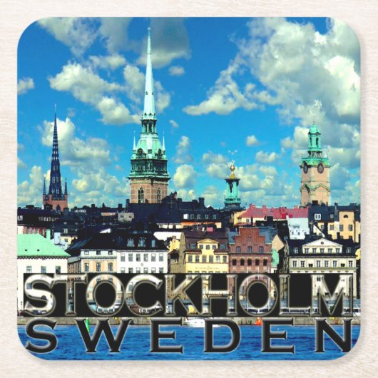 Stockholm Rechteckiger Pappuntersetzer (Vorderseite)