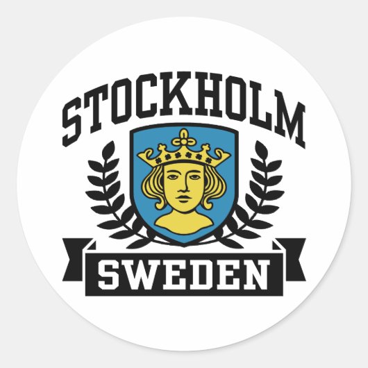Stockholm Runder Aufkleber (Vorderseite)