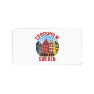 Stockholm Schweden Adressaufkleber
