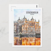 Stockholm Schweden Berühmter Reiseplatz Wasserfarb Postkarte (Vorne/Hinten)