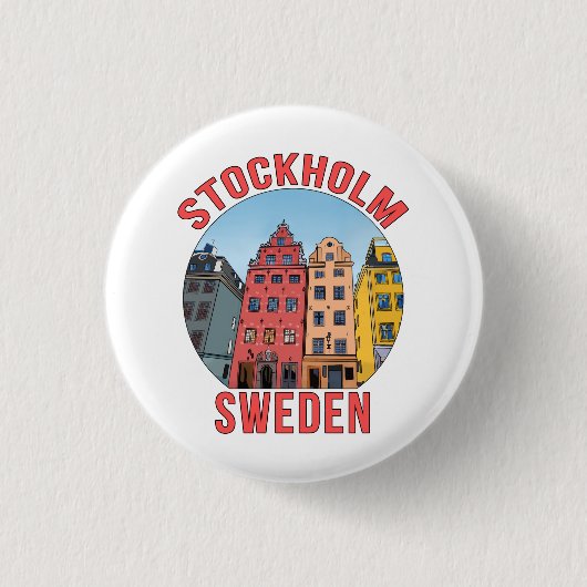 Stockholm Schweden Button (Vorderseite)