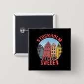 Stockholm Schweden Button (Vorne & Hinten)