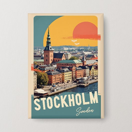 Stockholm Schweden Button (Vorderseite)