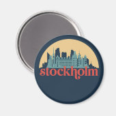 Stockholm Schweden City Skyline Retro City Art Magnet (Vorderseite/Rückseite)