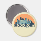 Stockholm Schweden City Skyline Retro City Art Magnet (Vorderseite/Rückseite)