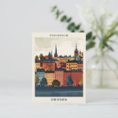 Stockholm Schweden Elegante Art Vintage Postkarte (Stehend Vorderseite)