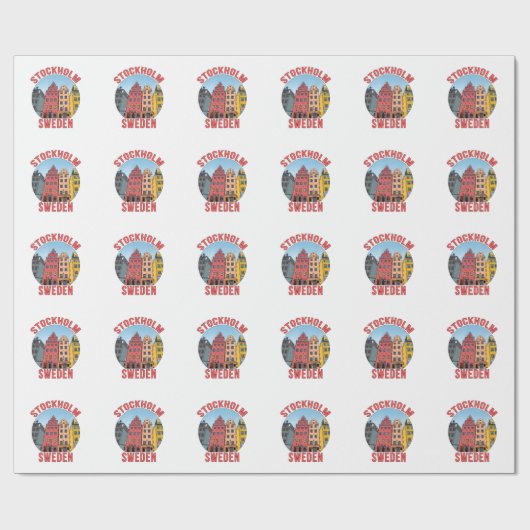 Stockholm Schweden Geschenkpapier (Flach)