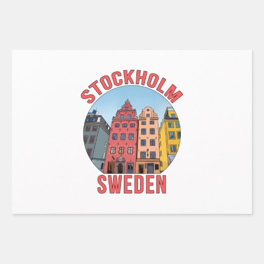 Stockholm Schweden Geschenkpapier Set (Vorderseite 3)