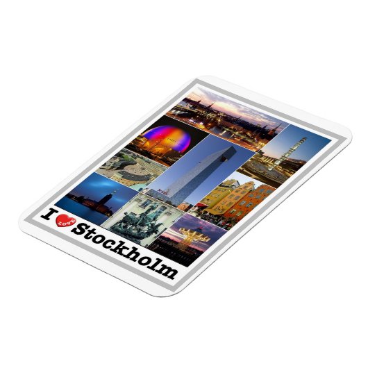 Stockholm - Schweden - I Liebe - Magnet (Linke Seite)