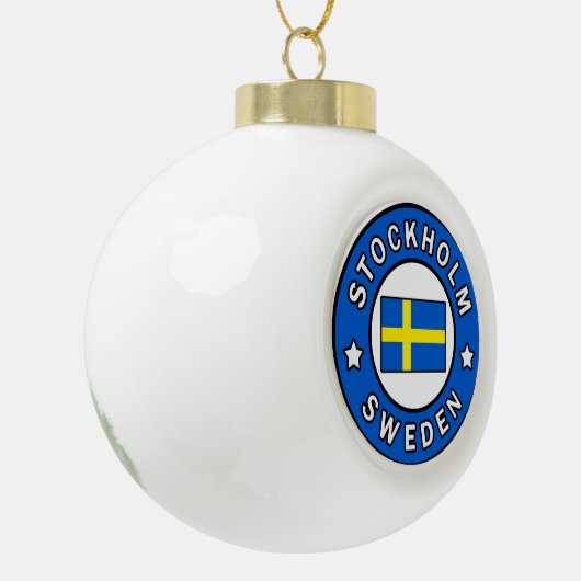 Stockholm Schweden Keramik Kugel-Ornament (Links)