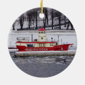 Stockholm Schweden Lightship Biskopsudden Keramikornament (Hinten)