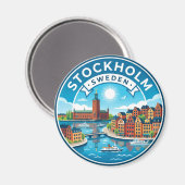 Stockholm Schweden Magnet (Vorderseite/Rückseite)
