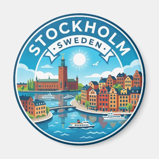 Stockholm Schweden Magnet (Vorne)