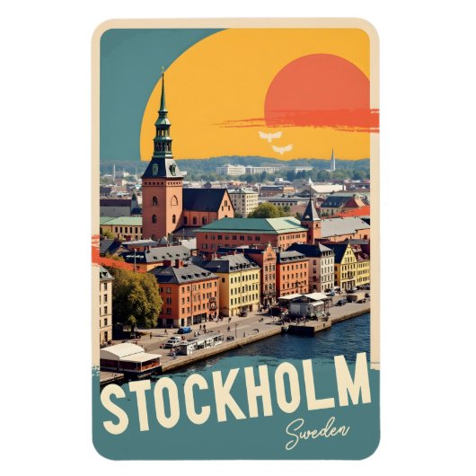 Stockholm Schweden Magnet (Vertikal)