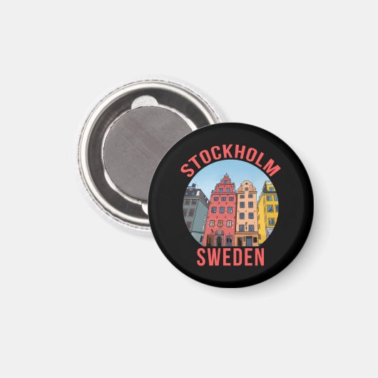 Stockholm Schweden Magnet (Vorderseite/Rückseite)