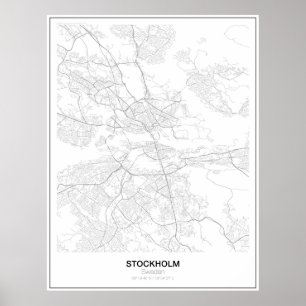 Stockholm, Schweden, Minimalistisches Kartenposter Poster