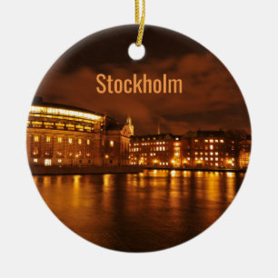 Stockholm, Schweden nachts Keramikornament