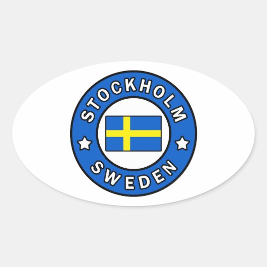 Stockholm Schweden Ovaler Aufkleber (Vorderseite)